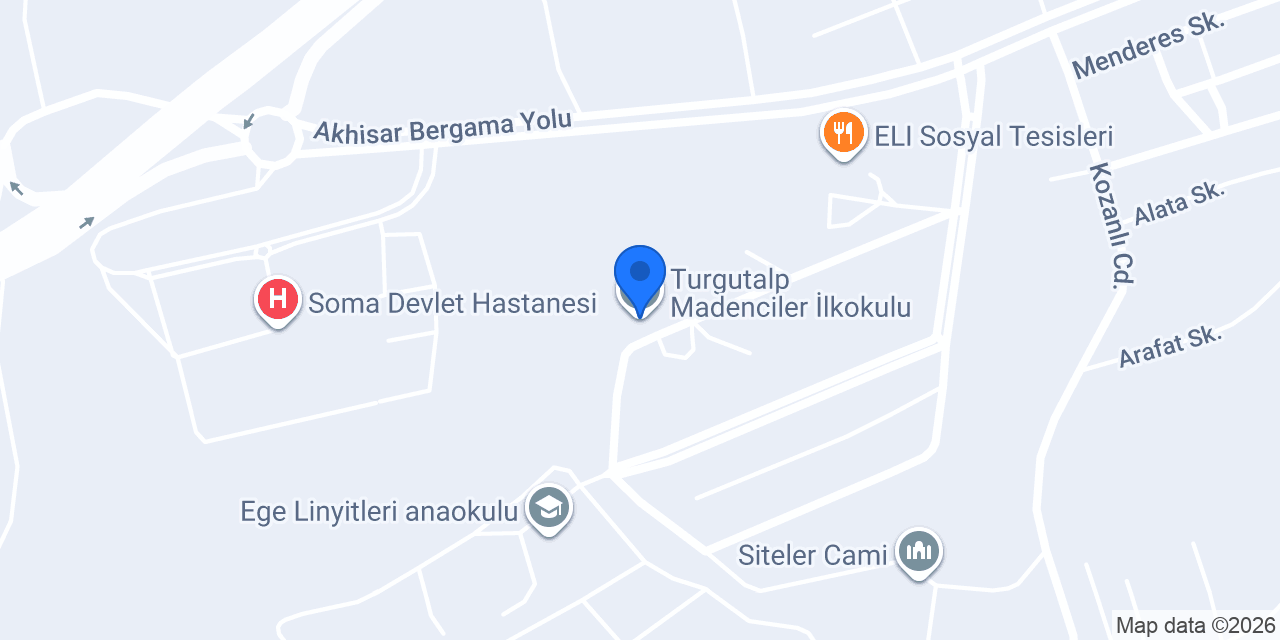 Turgutalp Madenciler İlkokulu konumu