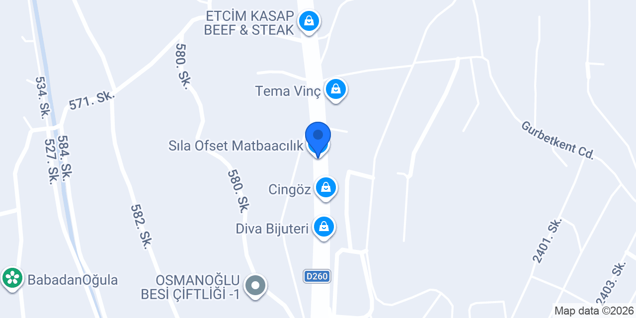 Sıla Ofset Matbaacılık konumu