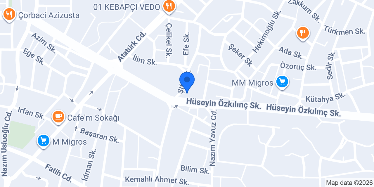 Karaca Veteriner Kliniği konumu