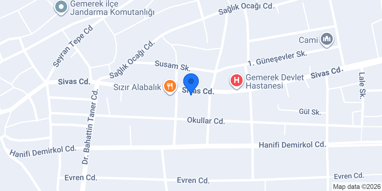Gemerek Noterliği konumu
