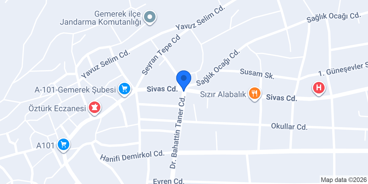 Gemerek mobilya - Gemerek parke konumu