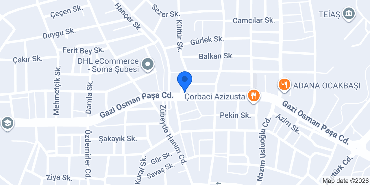 Yakamoz Pastanesi İmalathane Merkez konumu