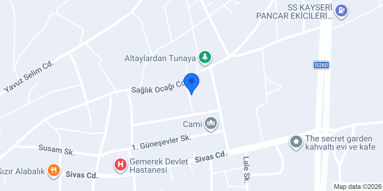 Gemerek Halk Eğitimi Merkezi konumu