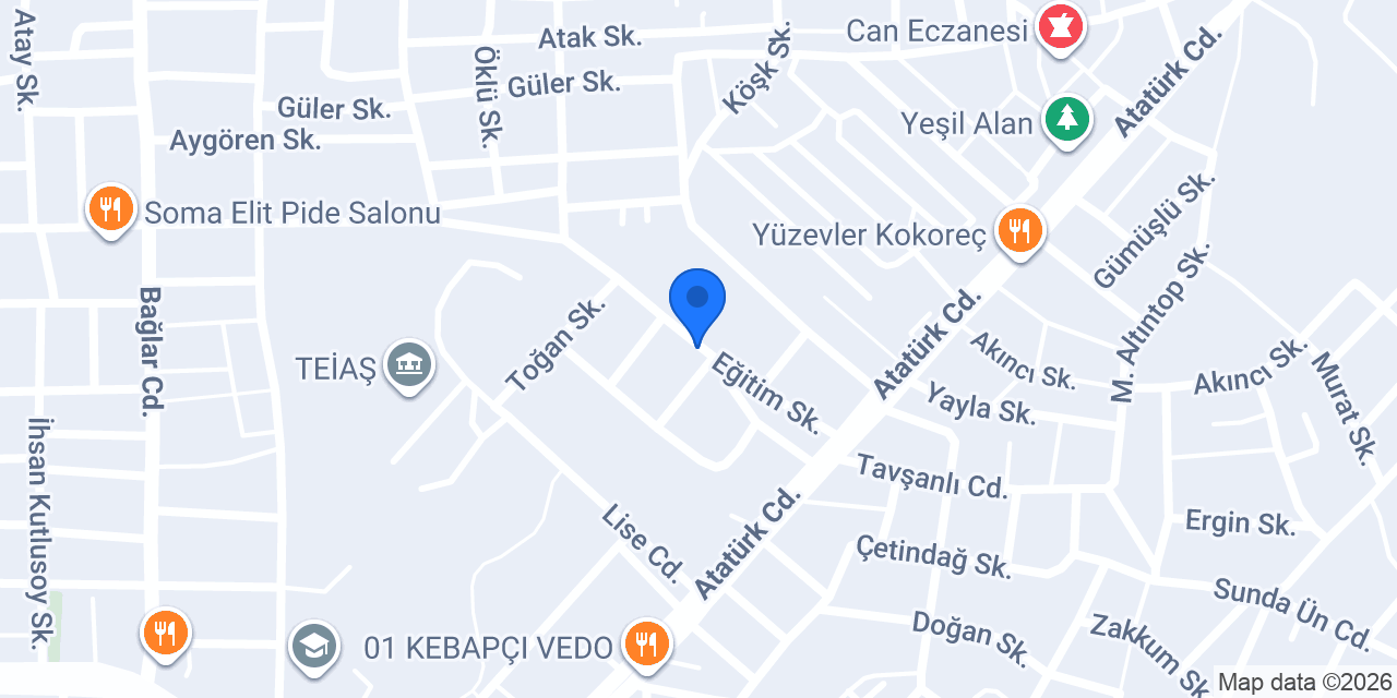 Soma Rüya Veteriner Kliniği konumu