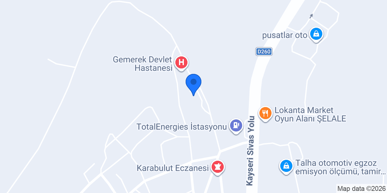 Gemerek Devlet Hastanesi Acil konumu