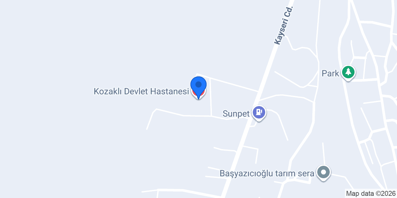 Kozaklı Devlet Hastanesi konumu