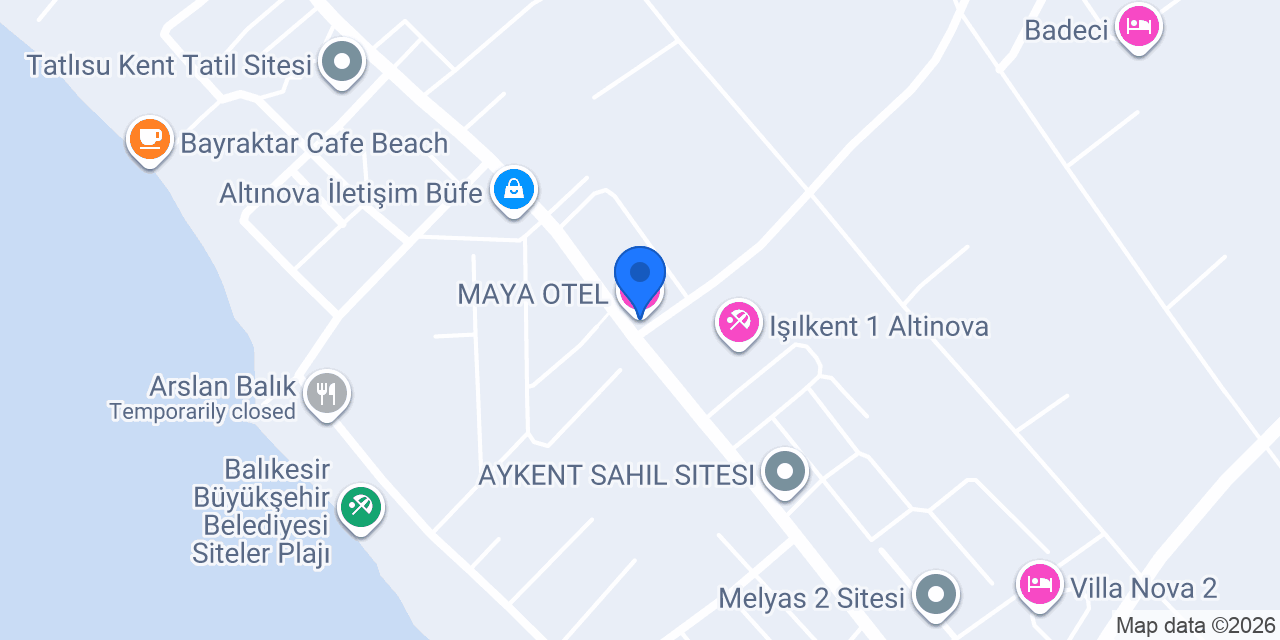 MAYA OTEL konumu