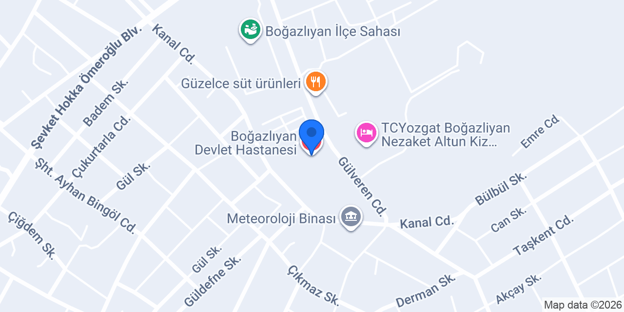Boğazlıyan Devlet Hastanesi konumu
