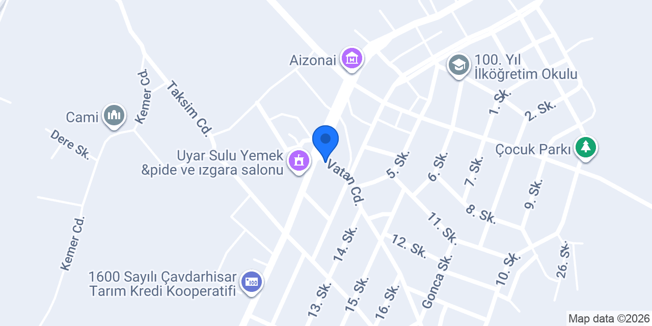 Ptt-çavdarhisar Şubesi konumu