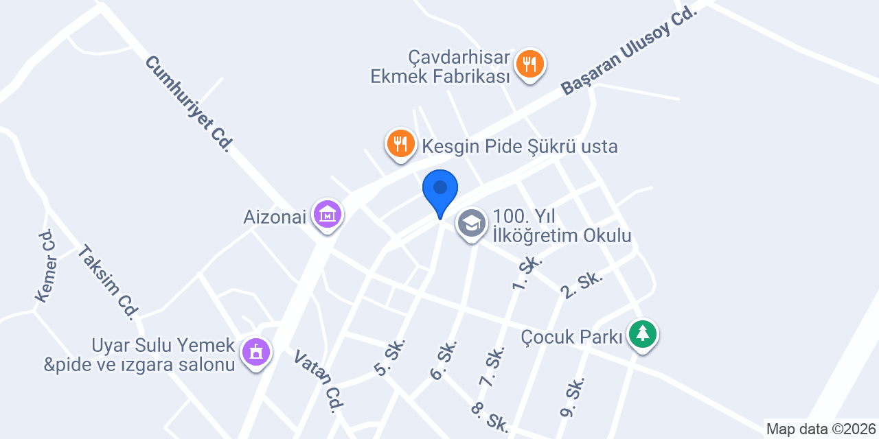 Çavdarhisar Eczanesi konumu