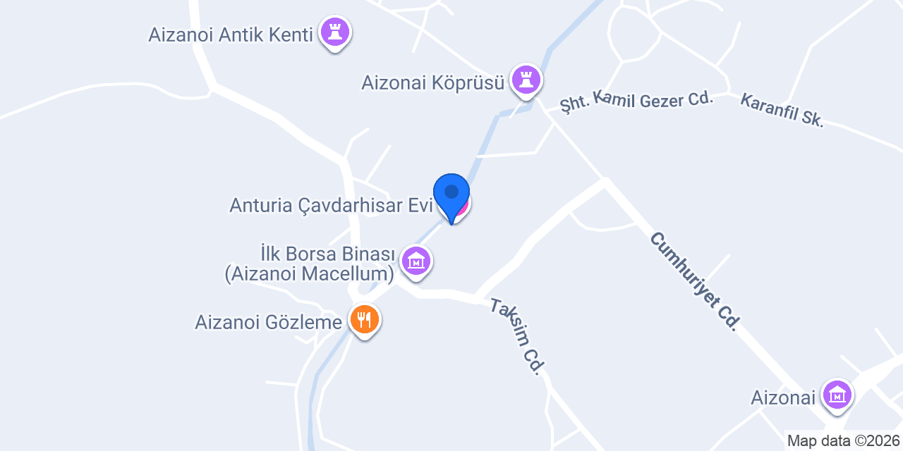 Anturia Çavdarhisar Evi Cafe Restoran konumu
