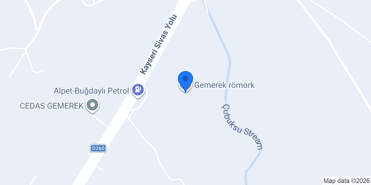 Gemerek römork konumu