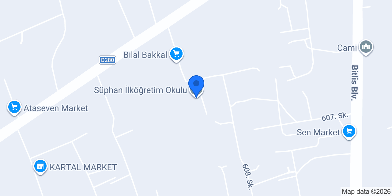 Süphan İlköğretim Okulu konumu