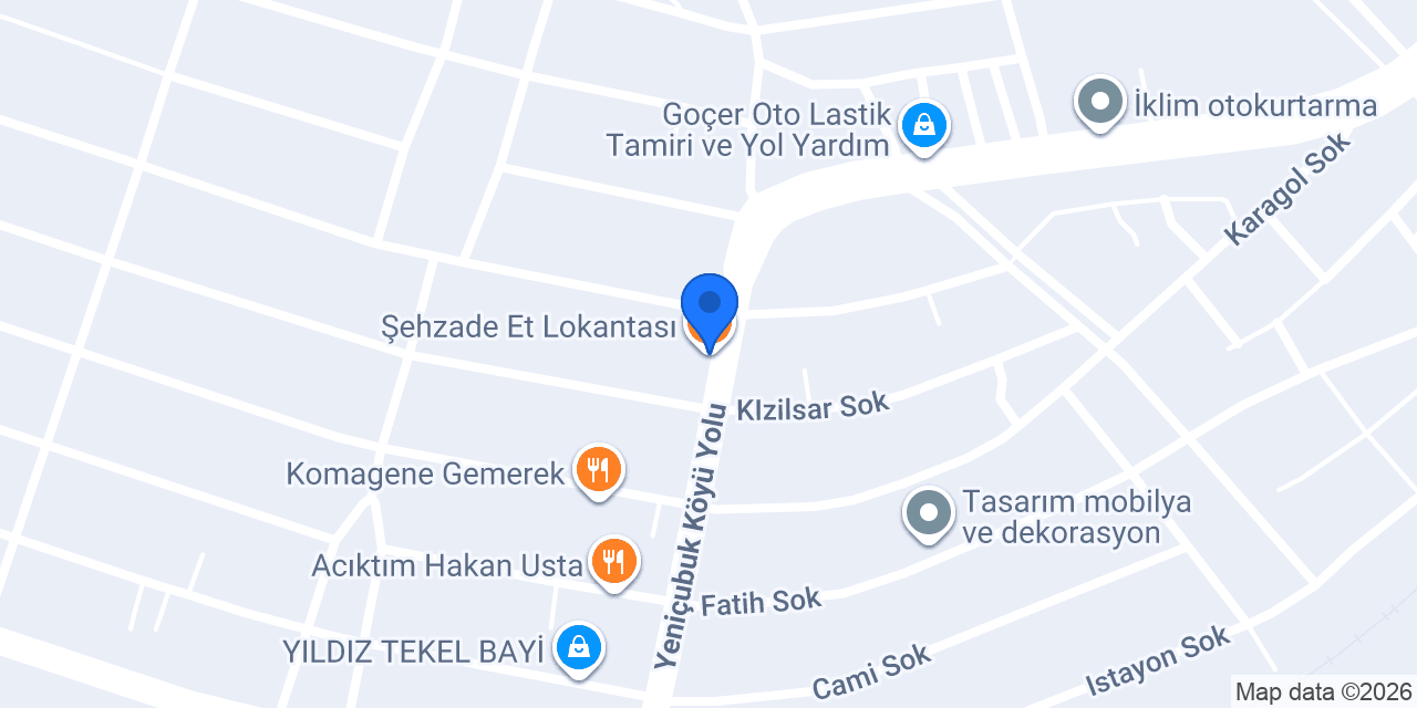 Şehzade Et Lokantası konumu