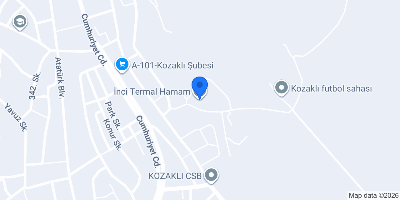 İnci Termal Hamam konumu