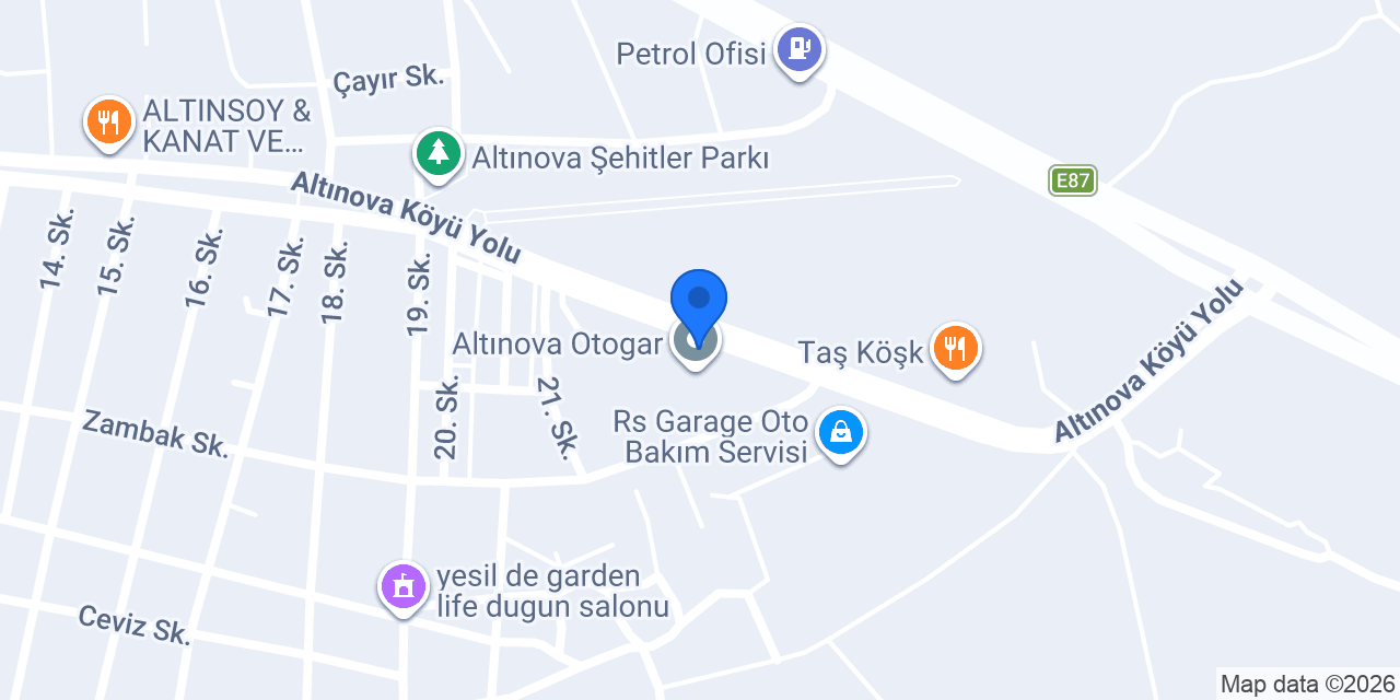 ALTINOVA GARAJ TAKSİ konumu