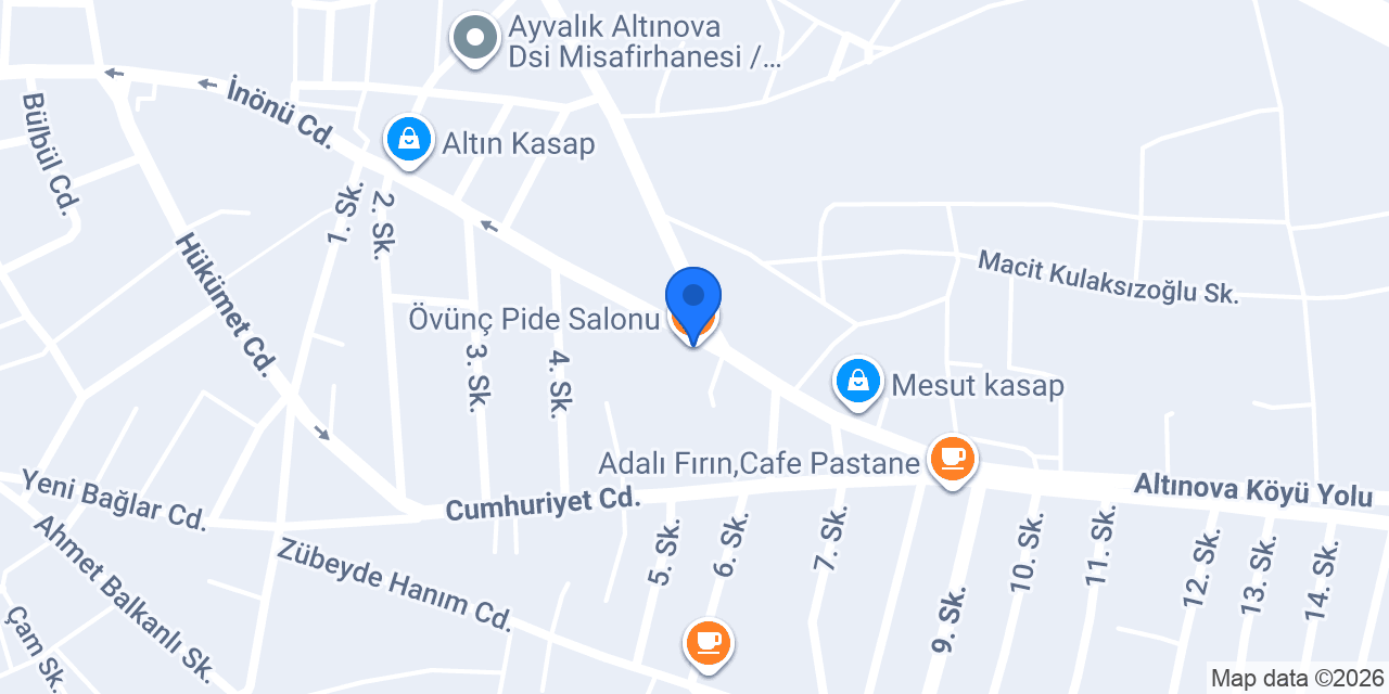 Övünç Pide Salonu konumu