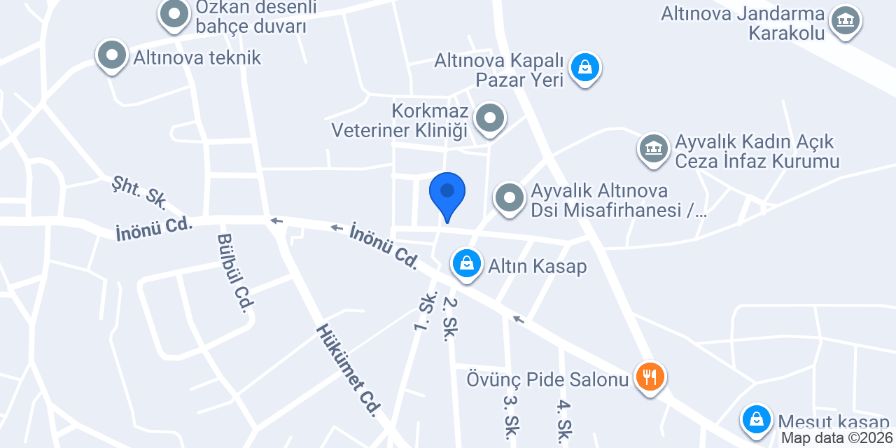 Arkadaş Kitabevi - Altınova - Ayvalık konumu