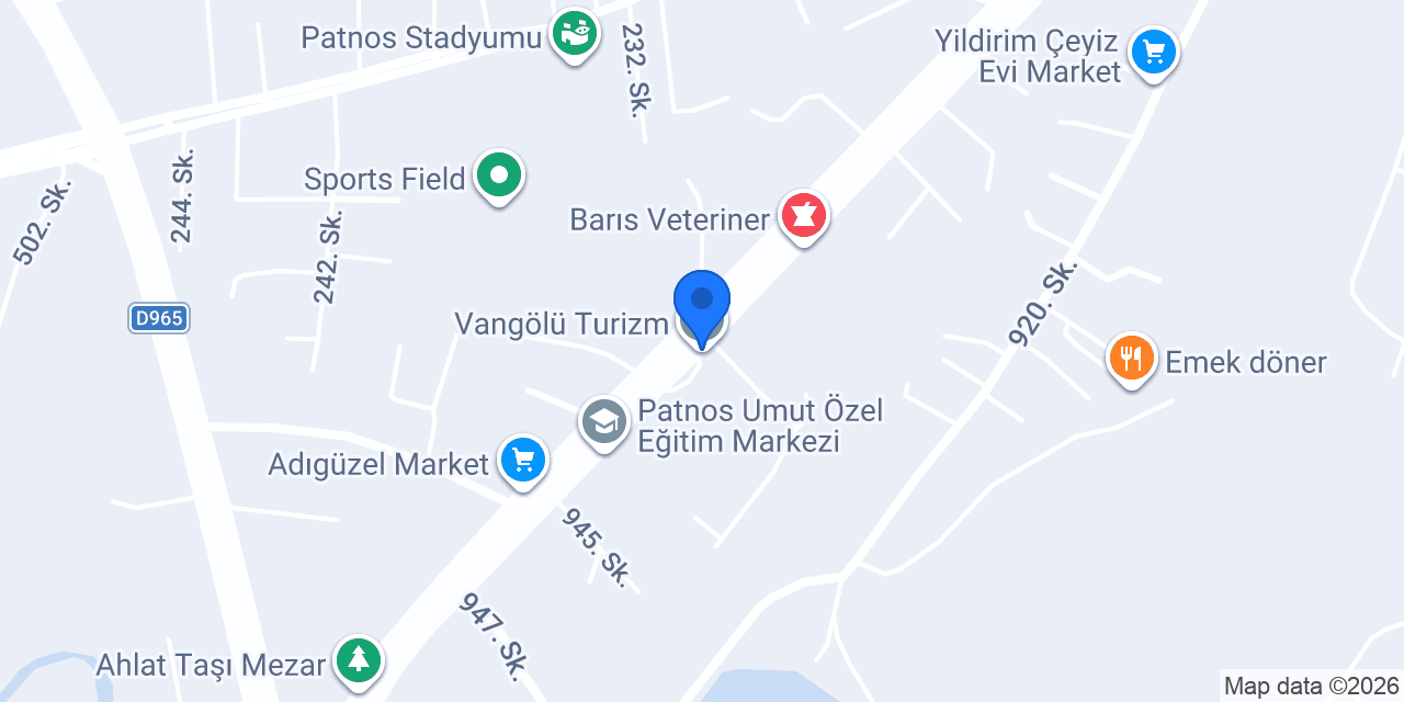 Vangölü Turizm konumu
