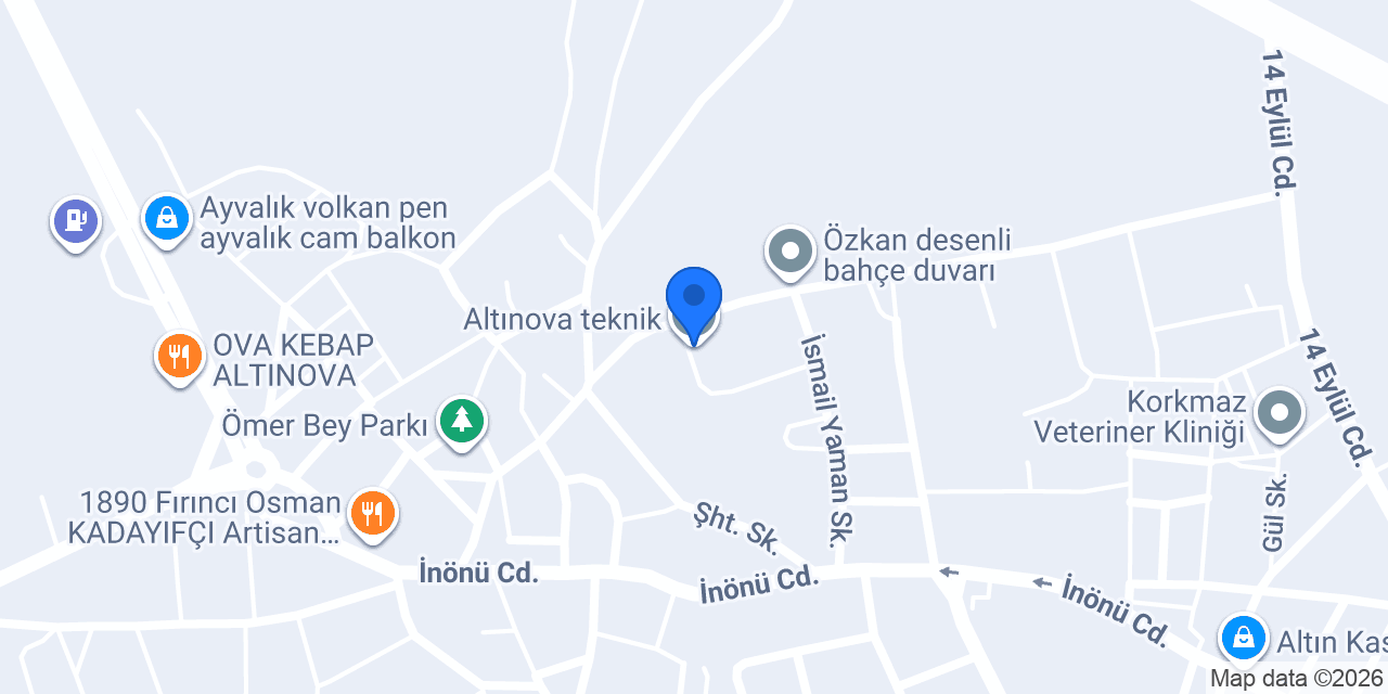 Altınova teknik konumu