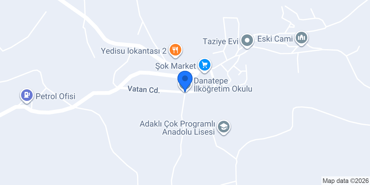 Danatepe İlköğretim Okulu konumu