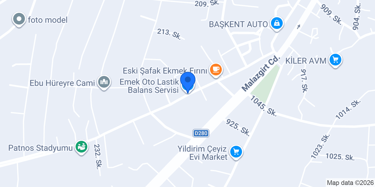 Emek Oto Lastik Balans Servisi konumu