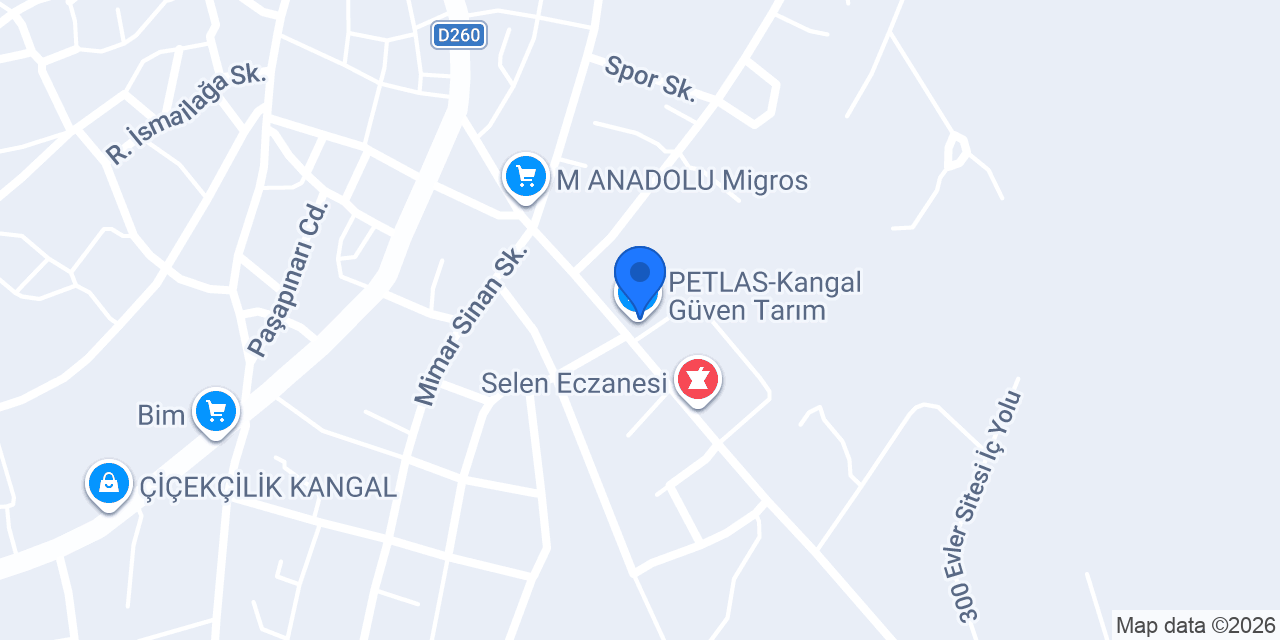PETLAS-Kangal Güven Tarım konumu