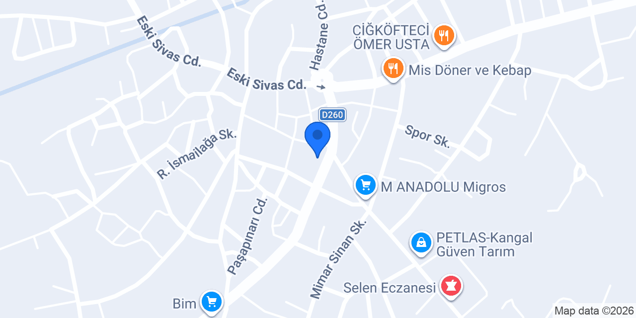 Halkbank Kangal Şubesi konumu