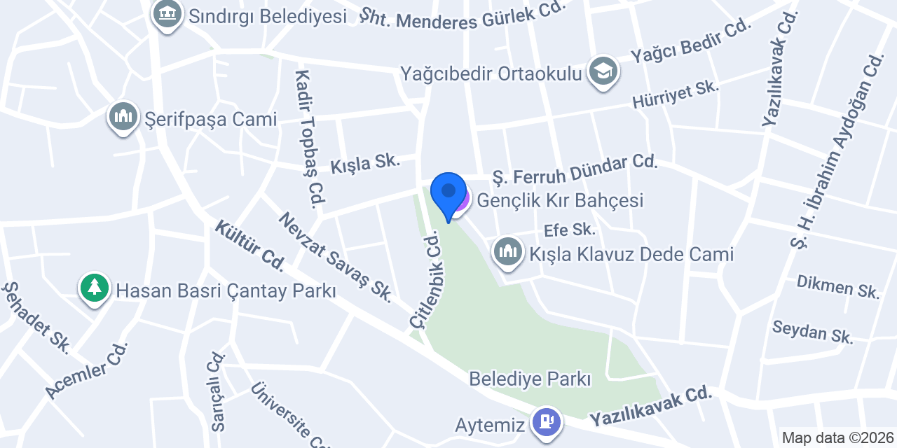 Gençlik Kır Bahçesi konumu