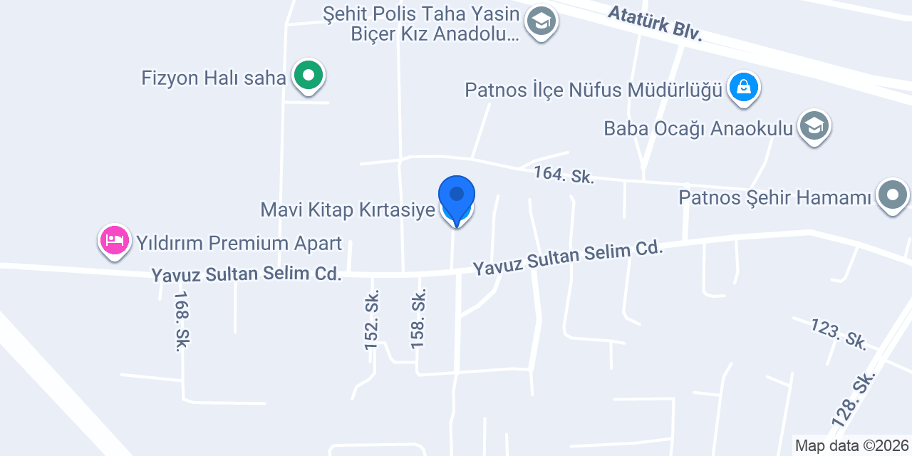 Mavi Kitap Kırtasiye konumu