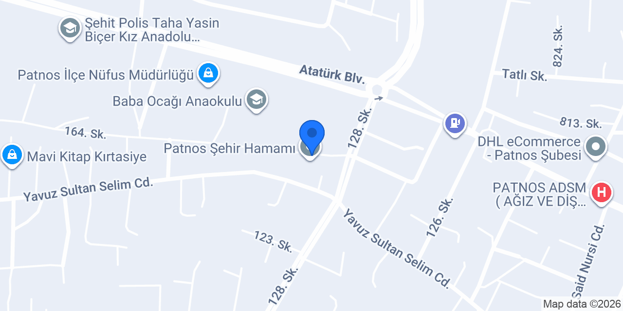 Patnos Şehir Hamamı konumu