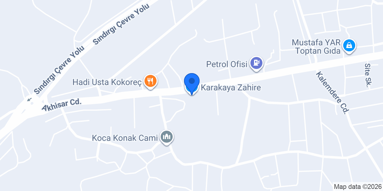 Karakaya Zahire konumu