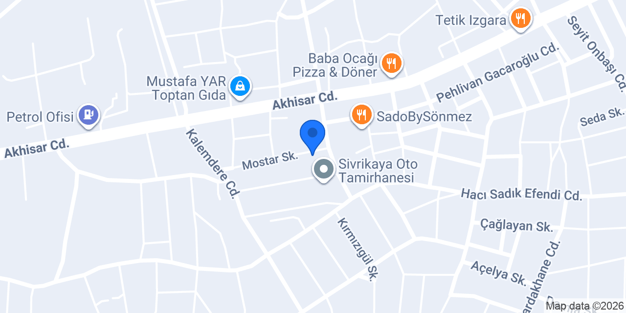 Şafak Ticaret Oto Yedek Parça konumu