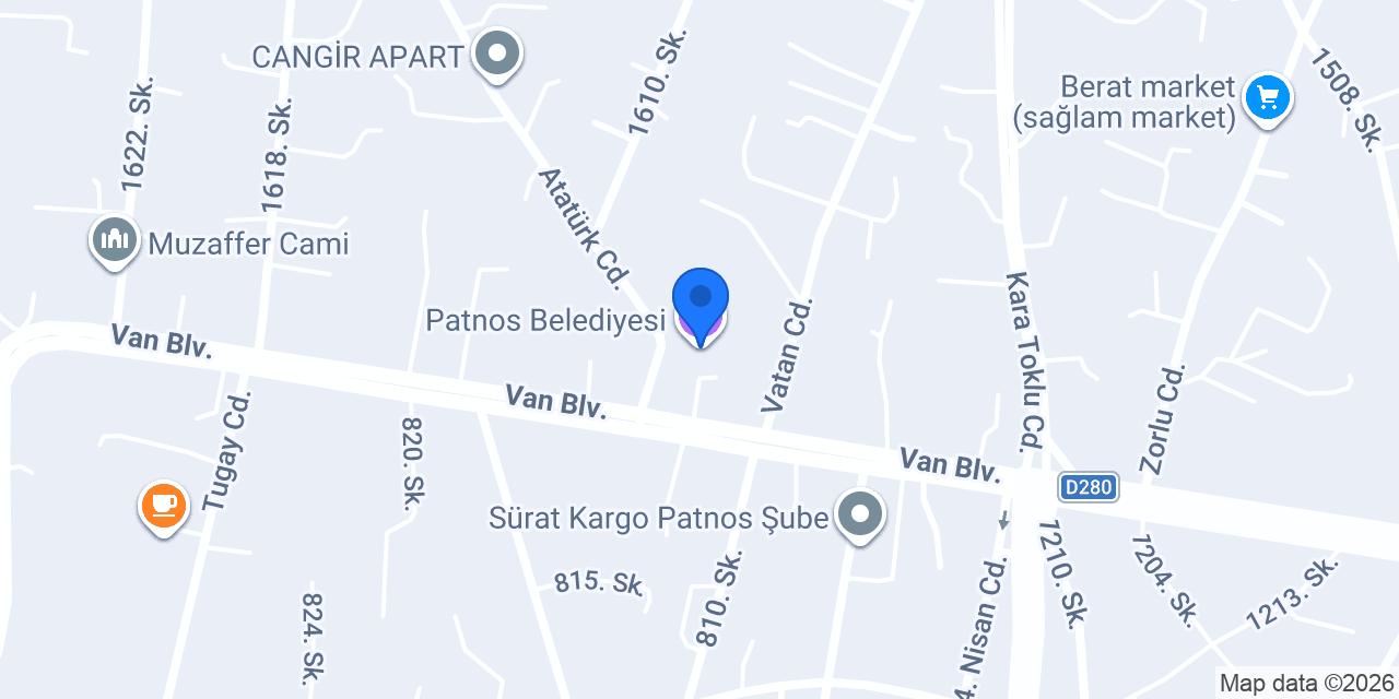 Patnos Belediyesi konumu