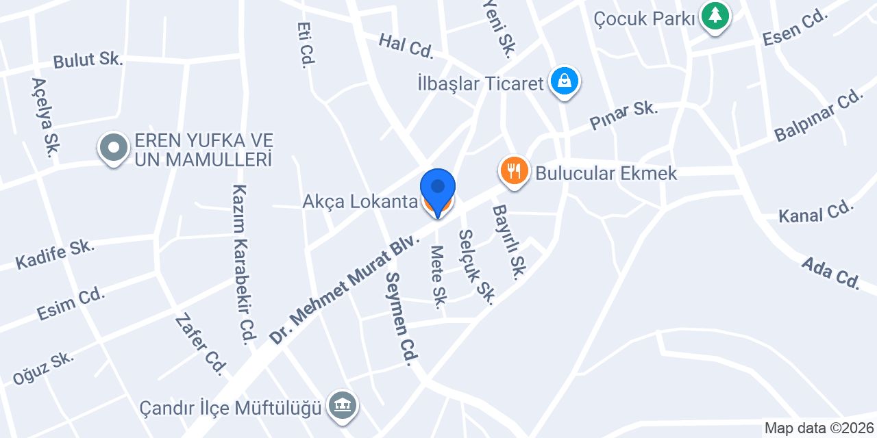 Akça Lokanta konumu