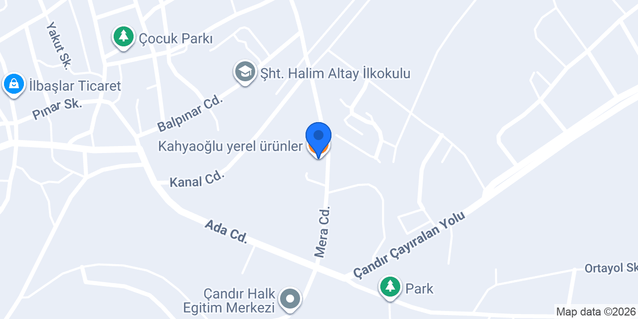 Kahyaoğlu yerel ürünler konumu
