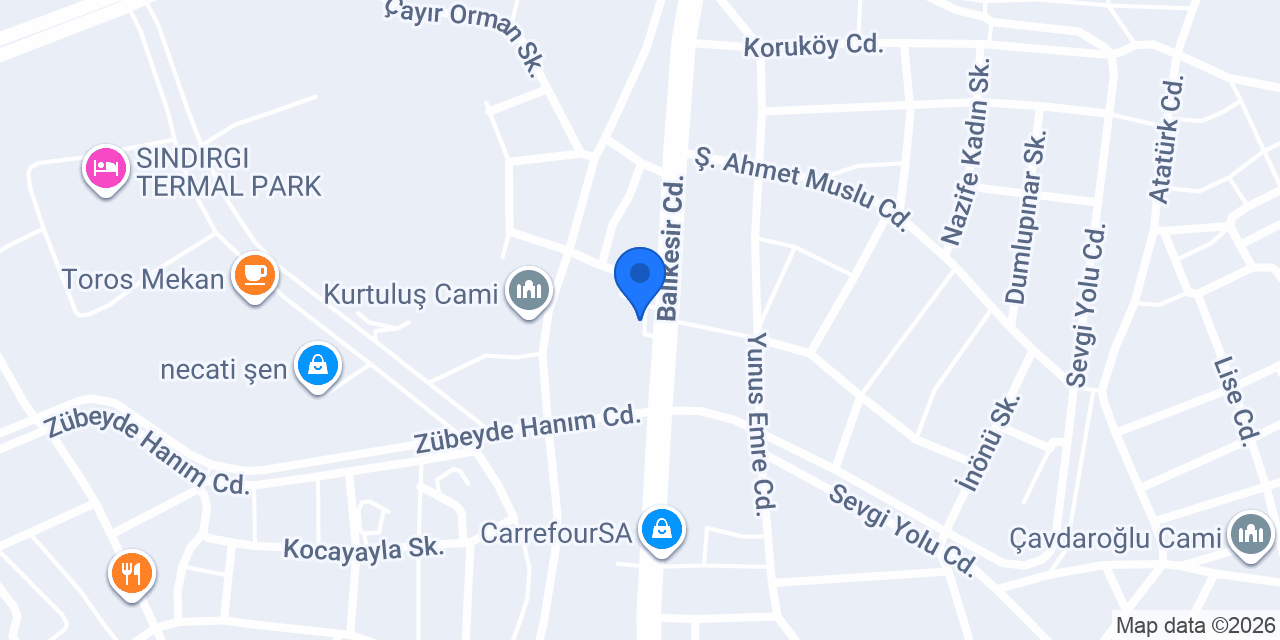 Sındırgı Polis Merkezi Amirliği konumu