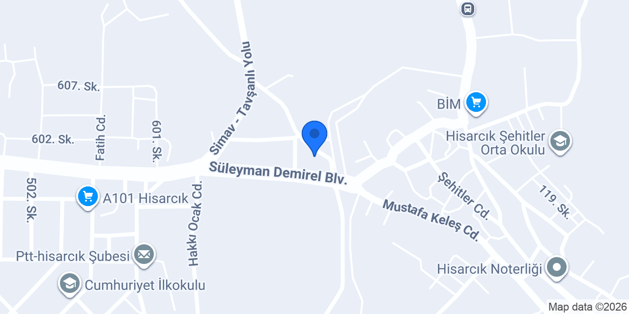 Hisarcık Kaymakamlığı konumu