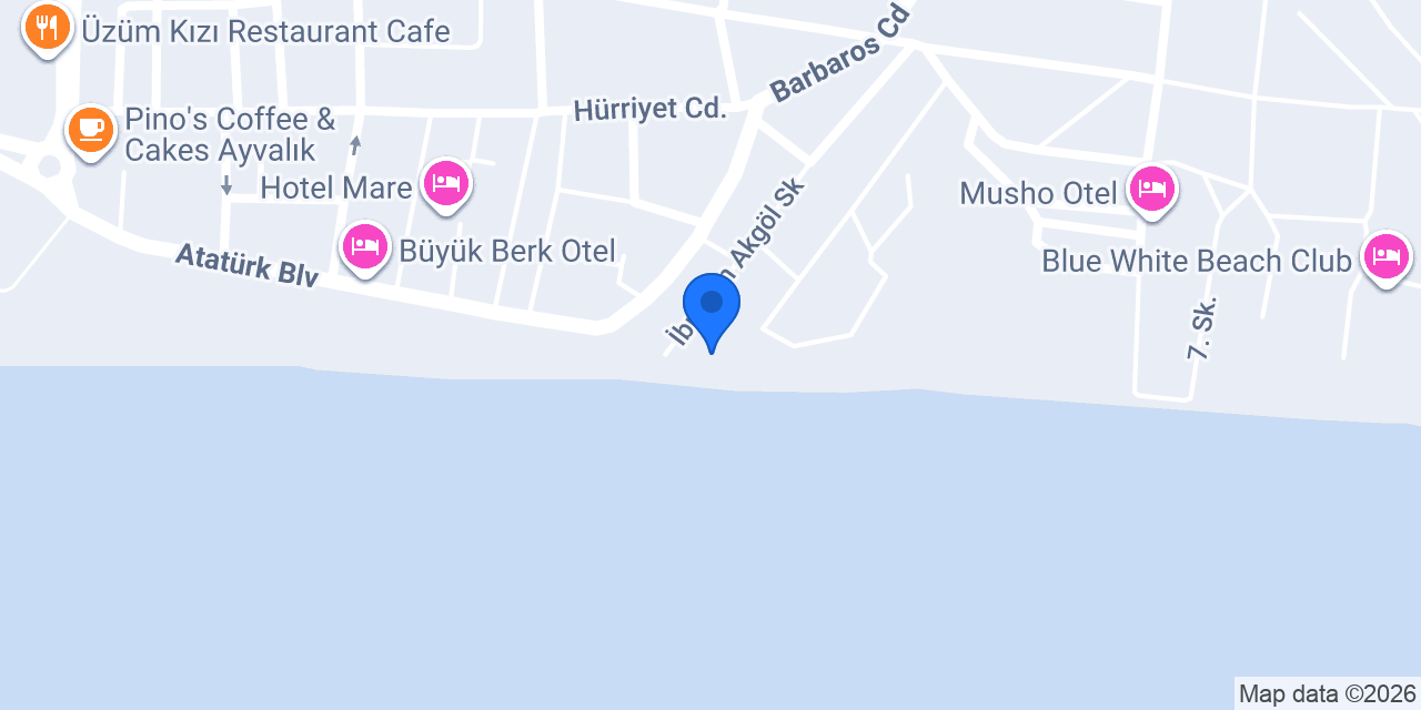 Deniz Beach Restorant Ayvalık konumu