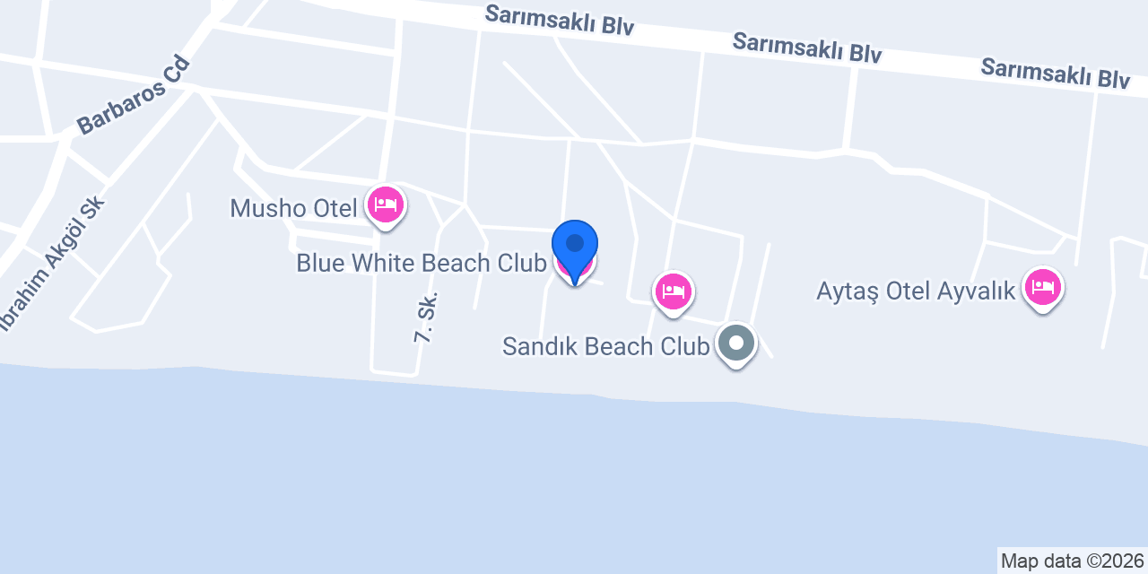 Blue White Beach Club konumu