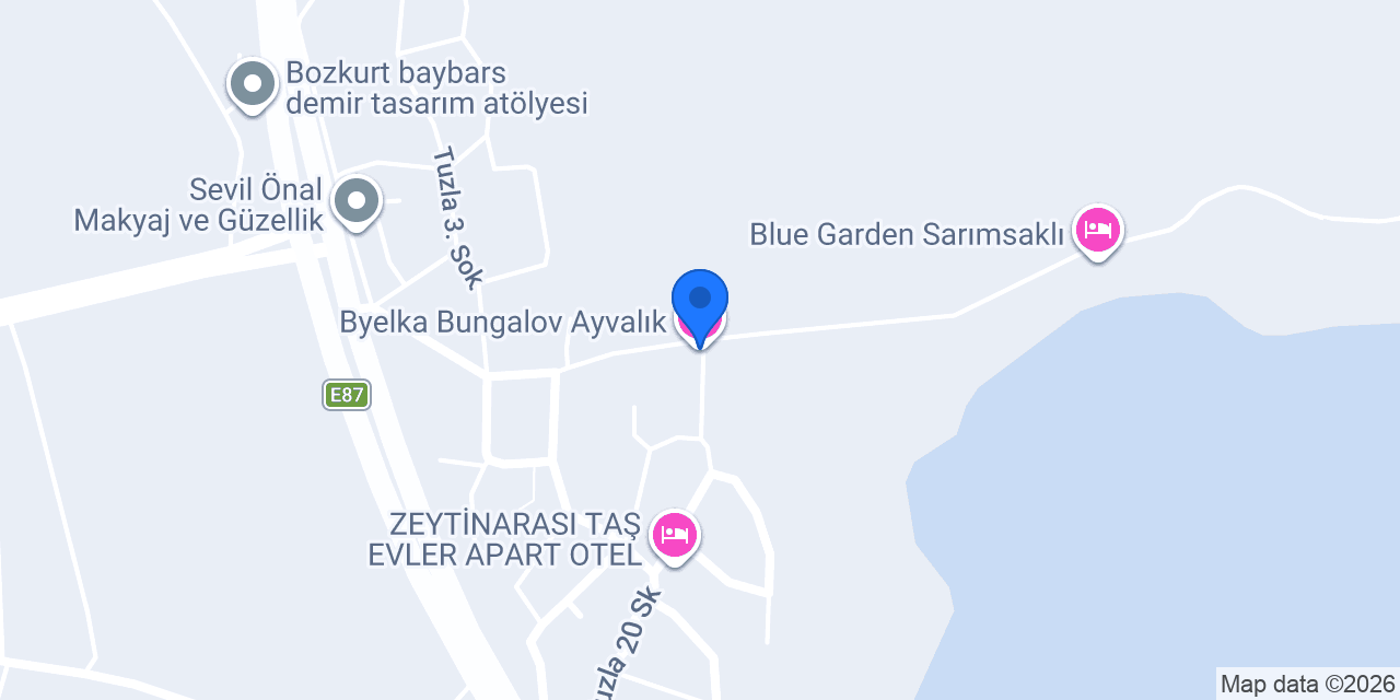 Byelka Bungalov Ayvalık konumu