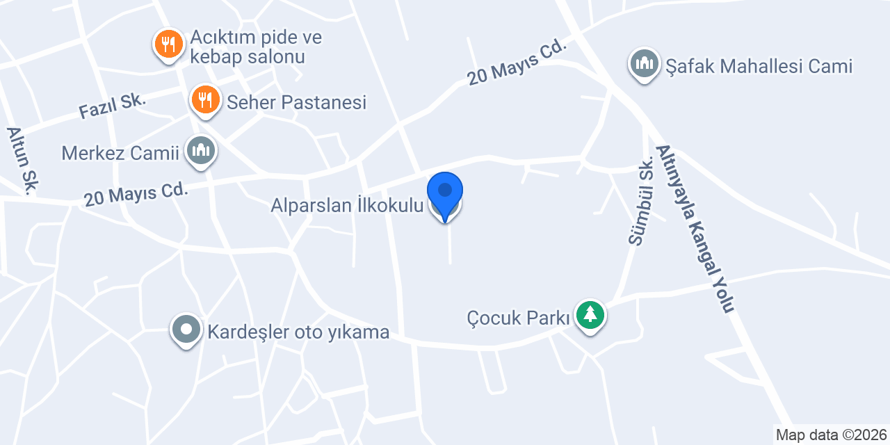 Alparslan İlkokulu konumu