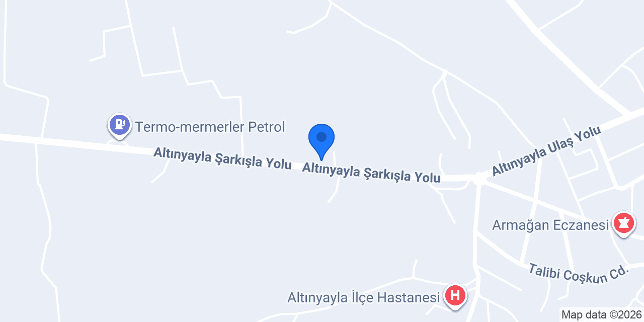 Altınyayla ÇEDAŞ İşletme Şefliği konumu
