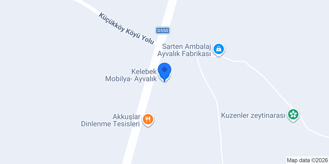 Kelebek Mobilya- Ayvalık konumu