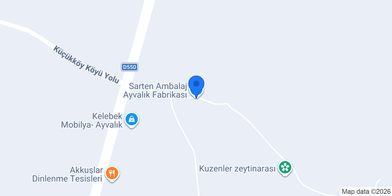 Sarten Ambalaj Ayvalık Fabrikası konumu