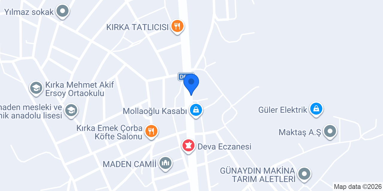 Kırka Veteriner Kliniği konumu