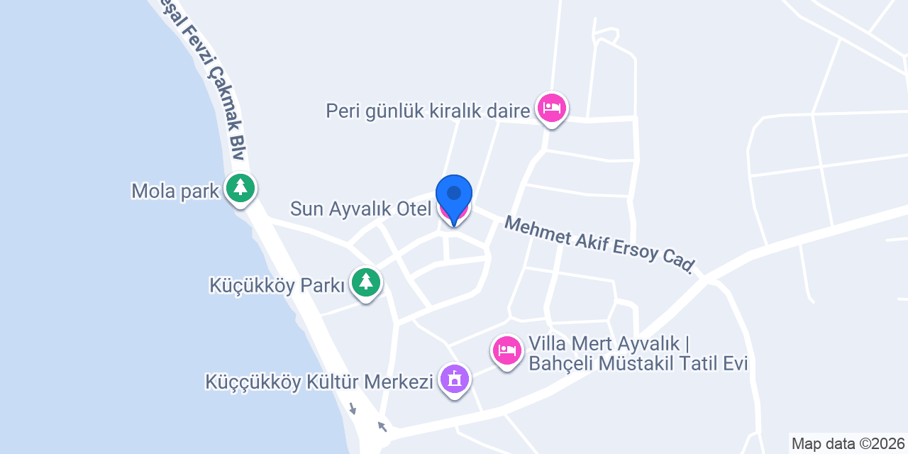 Sun Ayvalık Otel konumu