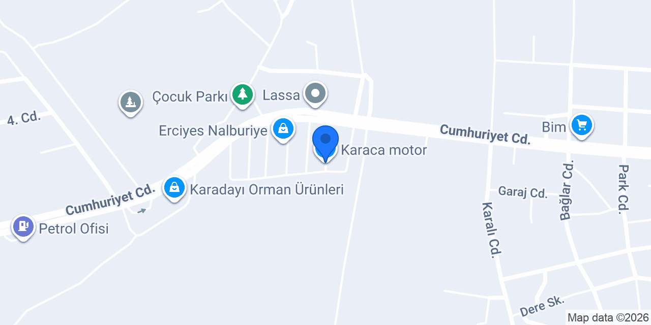 Karaca motor konumu