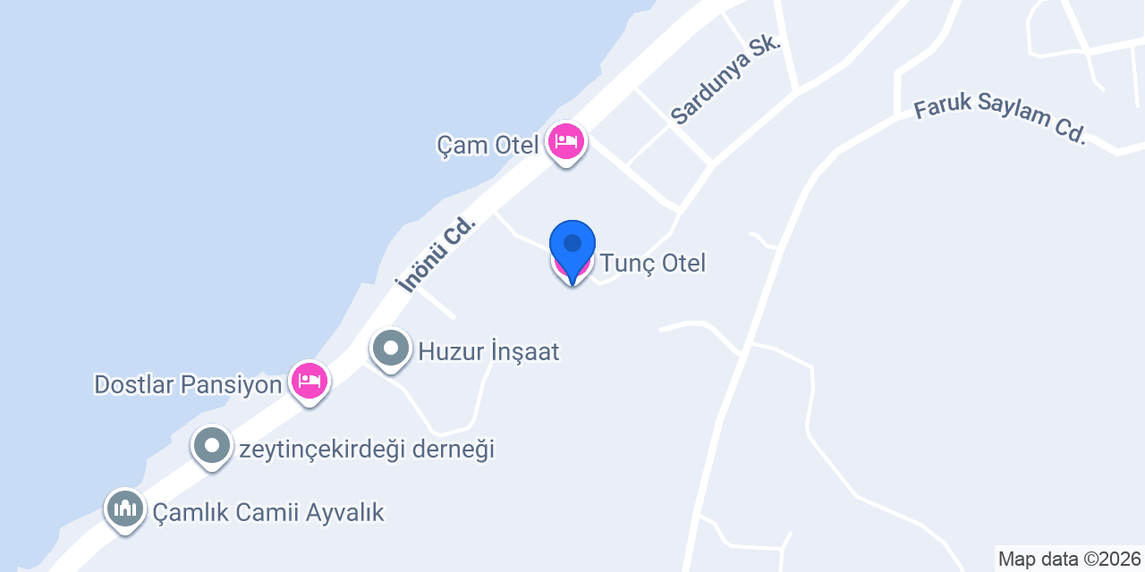 Tunç Otel konumu