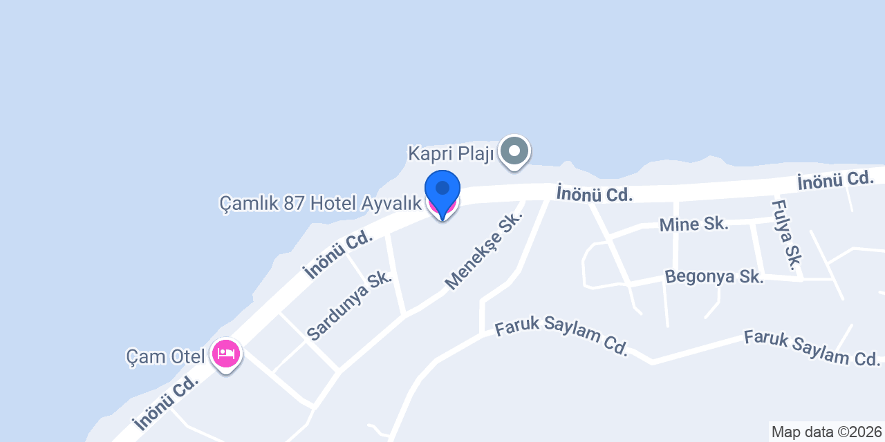 Çamlık 87 Hotel Ayvalık konumu